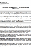 71st UN General Assembly - NCDA Advocacy Briefing