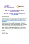 WHO EB154 Individual Statement: Agenda Item 20. Maternal, infant and young child nutrition report