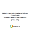 Statements from UN Multi-Stakeholder Hearing on NCDs and Mental Health