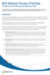 Overview Document of NCD Alliance Process Priorities for the 2018 UN High-level Meeting on NCDs