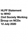 HLPF Statement to WHO - WHO Civil Society Working Group on NCDs
