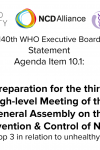 140th WHO EB: Agenda Item 10.1: Preparation for the third High-level Meeting of the General Assembly on the Prevention and Control of NCDs, to be held in 2018 - Joint statement on Appendix 3 in relation to unhealthy diets