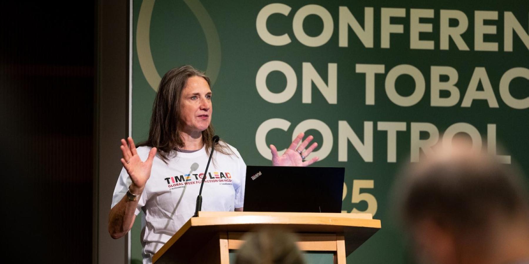 Alison Cox, NCDA Policy and Advocacy Director, speaking at a workshop at WCTC 2025 in Dublin 