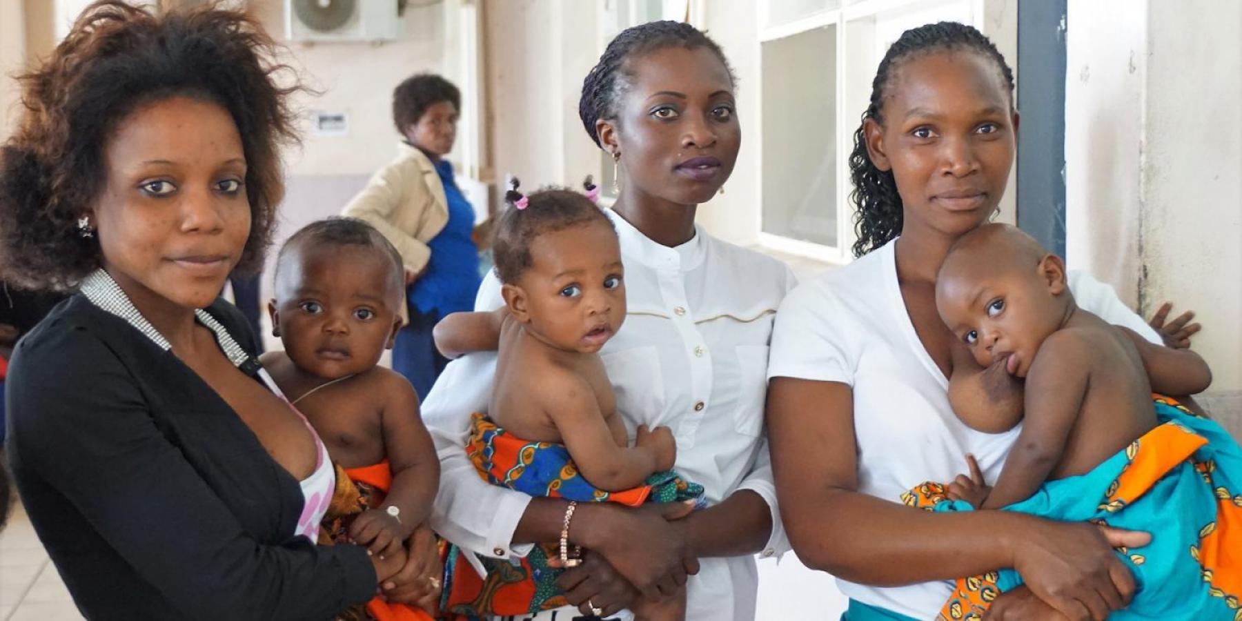 Women breastfeeding in Mozambique
