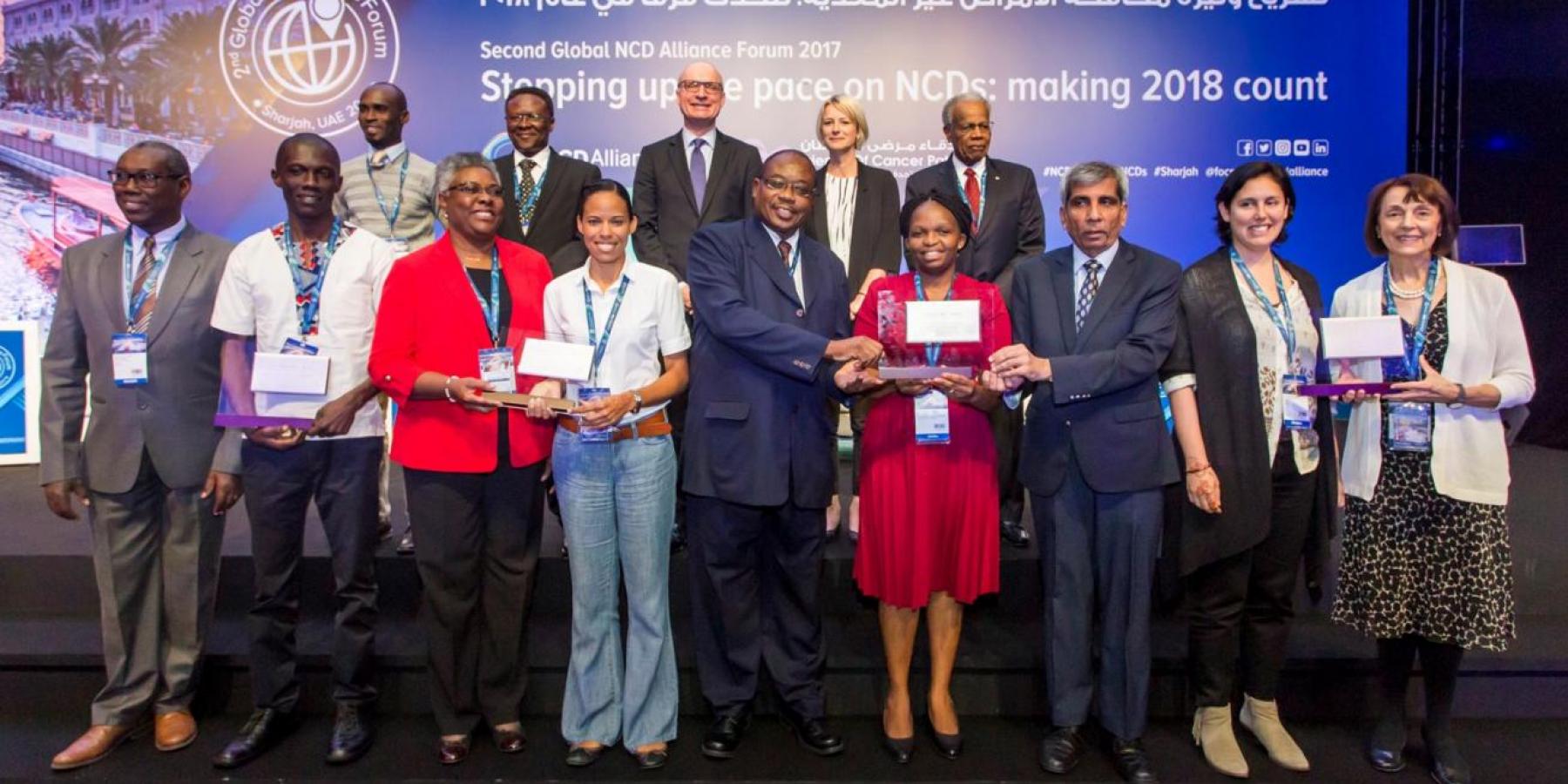 Sharjah Award winners at the NCD Alliance 2017 Global Forum in Sharjah UAE, 11 Dec. 2018