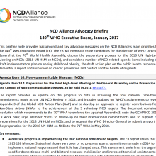 NCDA Advocacy Briefing for the 140th session of the WHO Executive Board