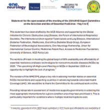 Statement for the open session of the meeting of the 25th WHO Expert Committee on the Selection and Use of Essential Medicines - May 5 to 9