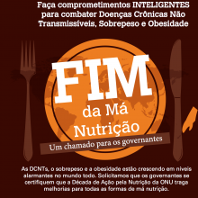 INFOGRÁFICO: Compromissos inteligentes (SMART) e corajosos para combater DCNTs, sobrepeso e obesidade (versão em português)