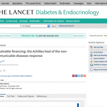  Sustainable Financing: The Achilles heel of the non-communicable disease response 