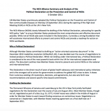 The NCD Alliance Summary and Analysis of the Political Declaration on the Prevention and Control of NCDs
