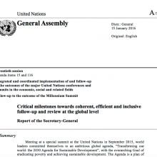 Critical milestones towards coherent, efficient and inclusive follow-up and review at the global level Report of the Secretary-General