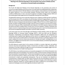 NCDA’s proposed text for the political declaration for the fourth HLM on NCDs and Mental Health