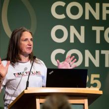 Alison Cox, NCDA Policy and Advocacy Director, speaking at a workshop at WCTC 2025 in Dublin 