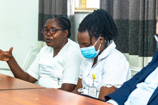 Rachel Nirere, NCD Focal Person, and Jeannette Maniraguha, Women's Cancer Early Detection Focal Person
